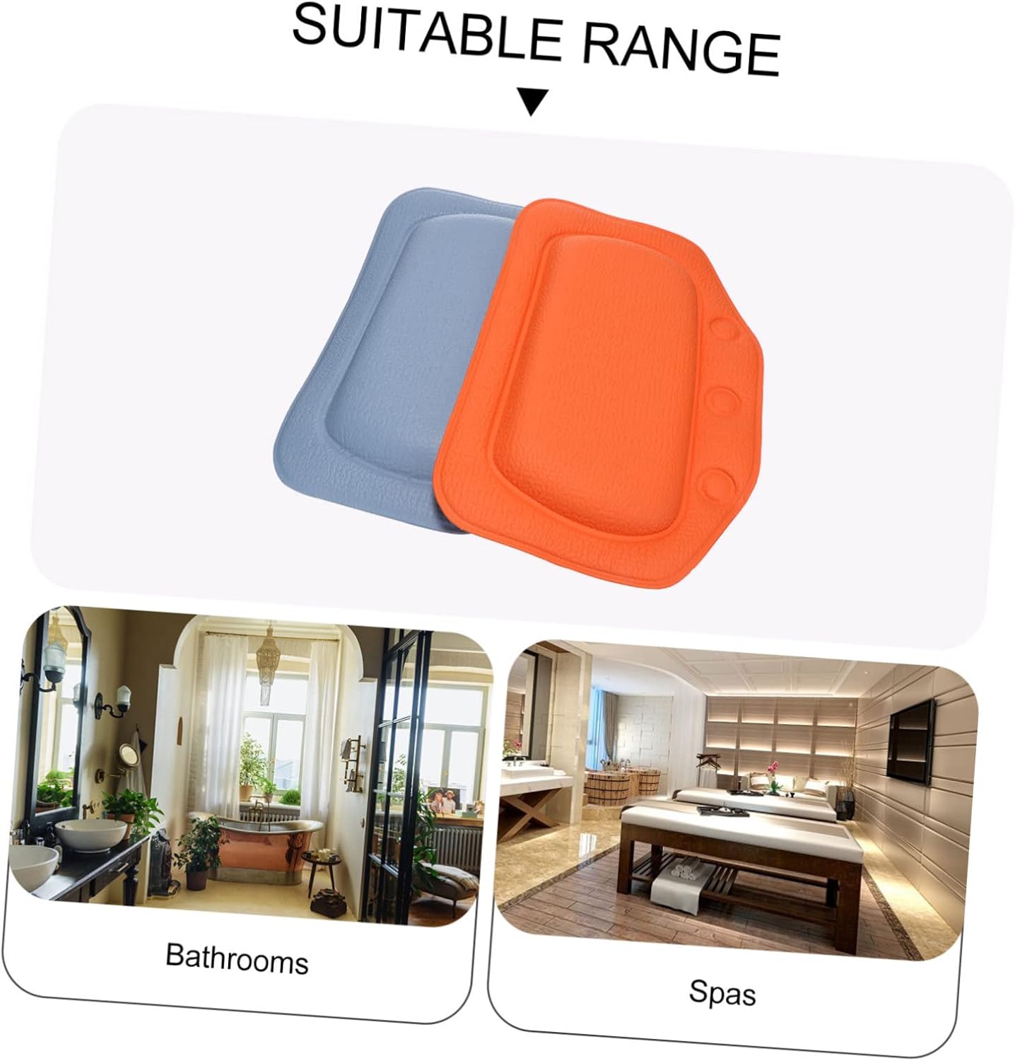 balacoo 4pcs Bathtub Support Pillows Bath Pillows for Neck Comfort Stylish Design Non-Deformation for Spa Relaxation Colors