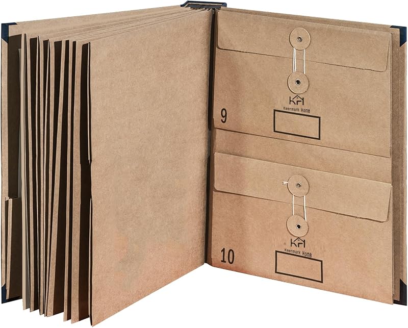 Expandable Important Document Organizer with Tabs & Pockets for Family | Expandable accordion filing, important document storage, labeled tabs & pockets, large capacity, quick access