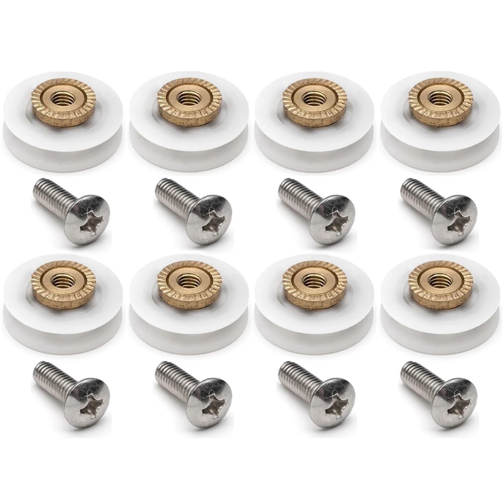 QAXIOQCS 8 Pieces V Grooved 19MM Wheel Dia Shower Door Wheel Runner Roller