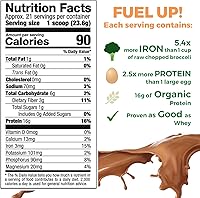 Vista 2 de Growing Naturals Organic Premium Rice Protein Powder, Chocolate Power, Non-GMO, Vegan, 16.8 Ounce