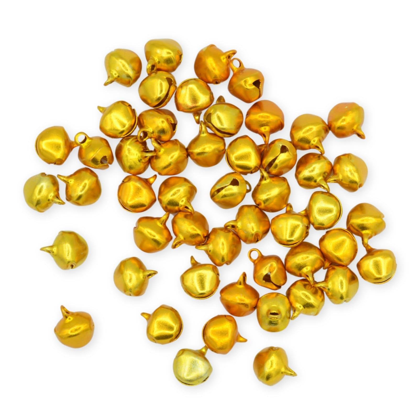 celloexpress 11.5mm Yellow Gold Jingle Bells - Mini Christmas Craft DIY Festive Decorations Gift Wrap (Pack of 50) โ image 1