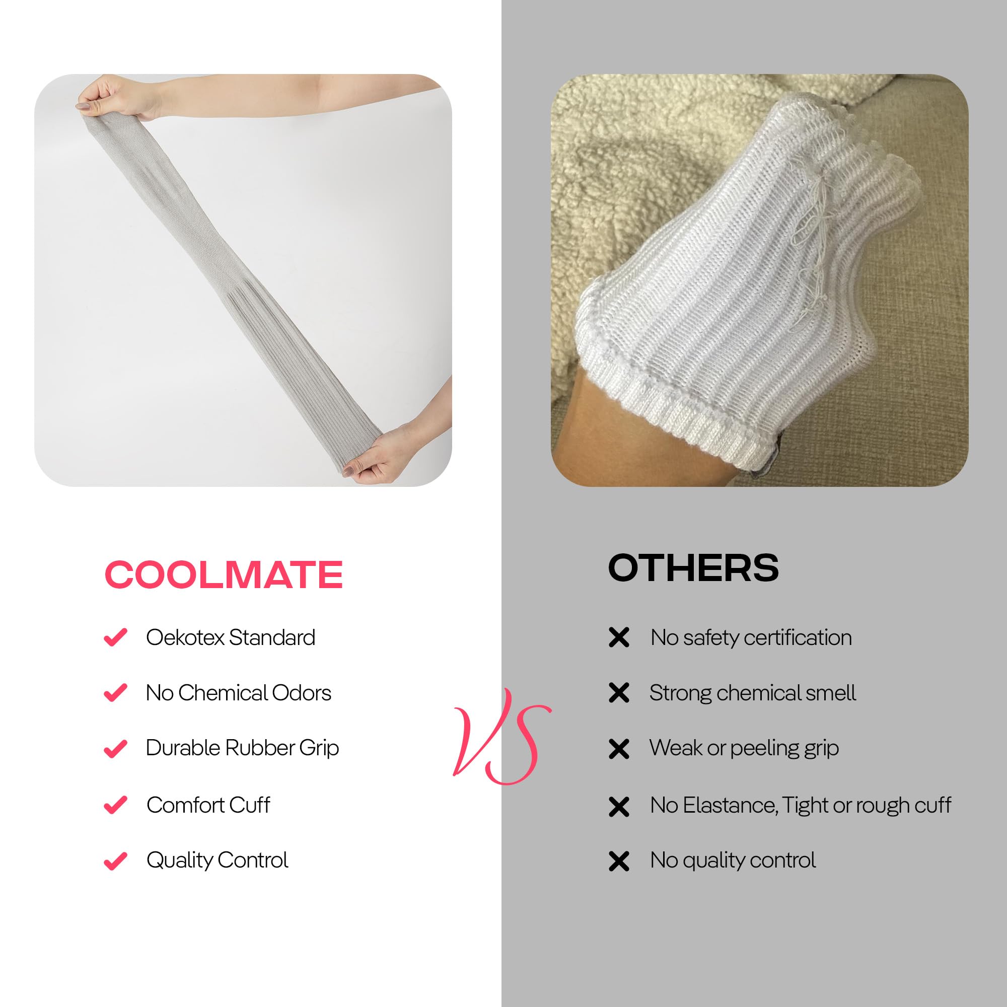 Coolmate - Calcetines de pilates de mujer con agarre, cortos, antideslizantes, para yoga, barra y regalo, talla EU 37-41, A-11, pack de 3, holgados, negros/blancos/grises.