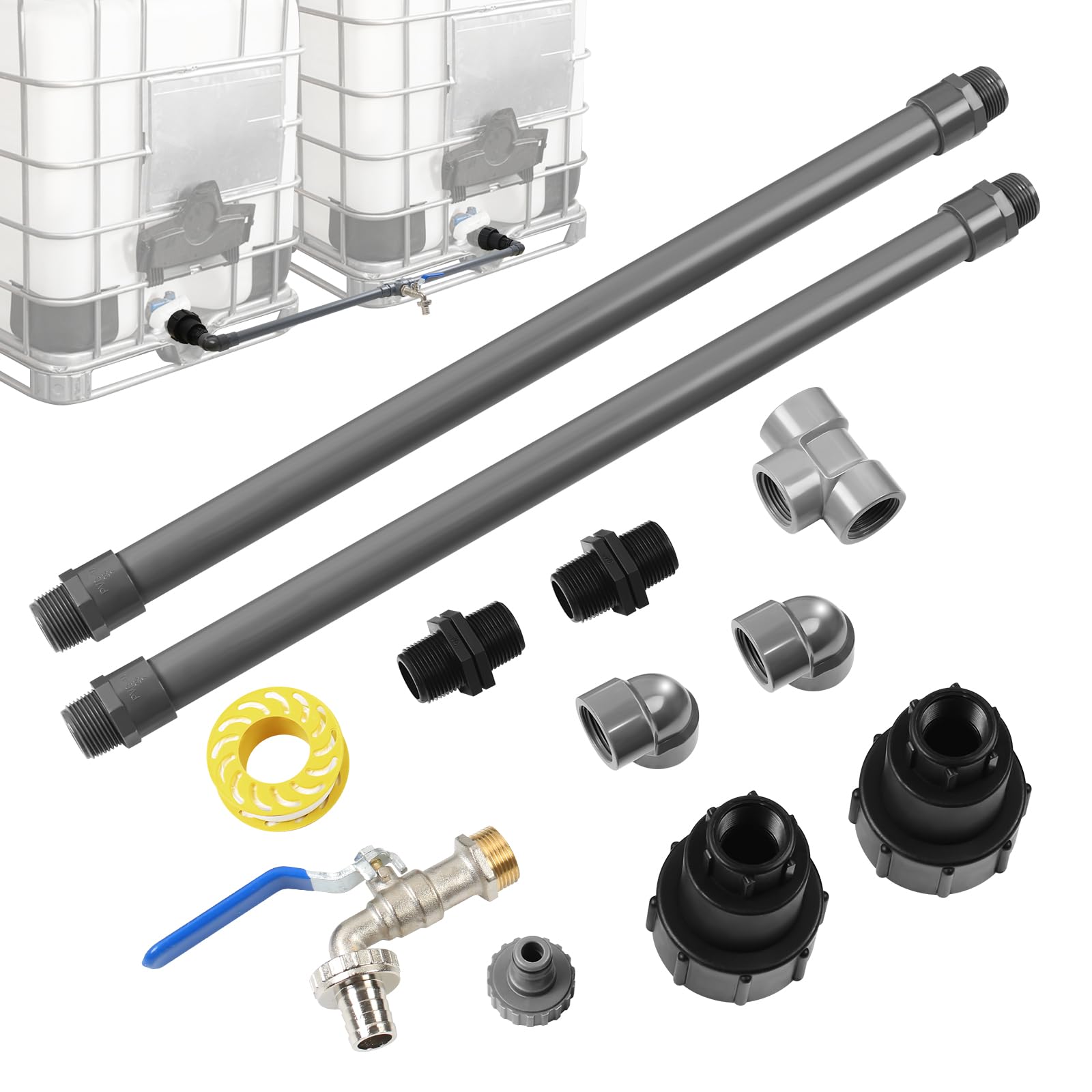 IBC zawór spustowy 3/4", adapter IBC, zawór spustowy, kran do zbiornika na wodę deszczową, kran wylotowy IBC