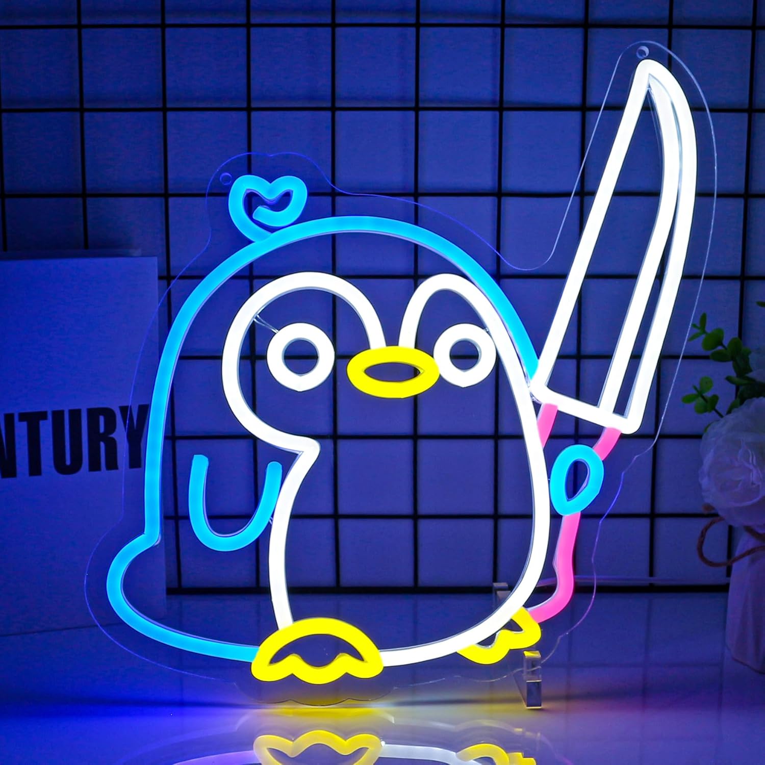 Penguin Neon Sign Led Neon Lights Neon Signs for Wall Decor Light Up Sign for Birthday Party Club Gift