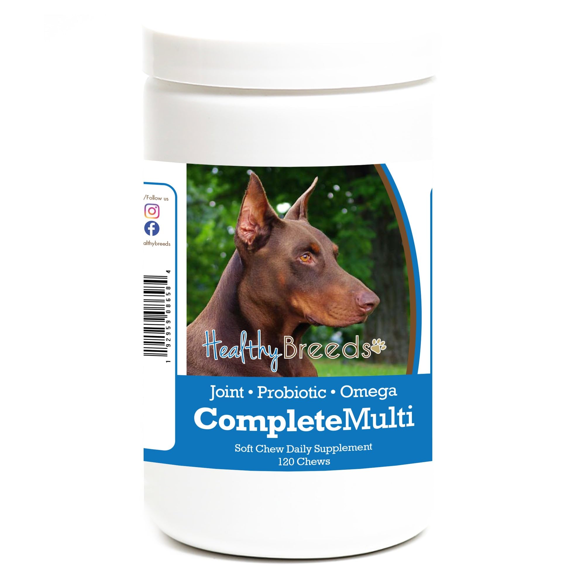Healthy Breeds Doberman Pinscher All In One Multivitamin Soft Chew 120 Count