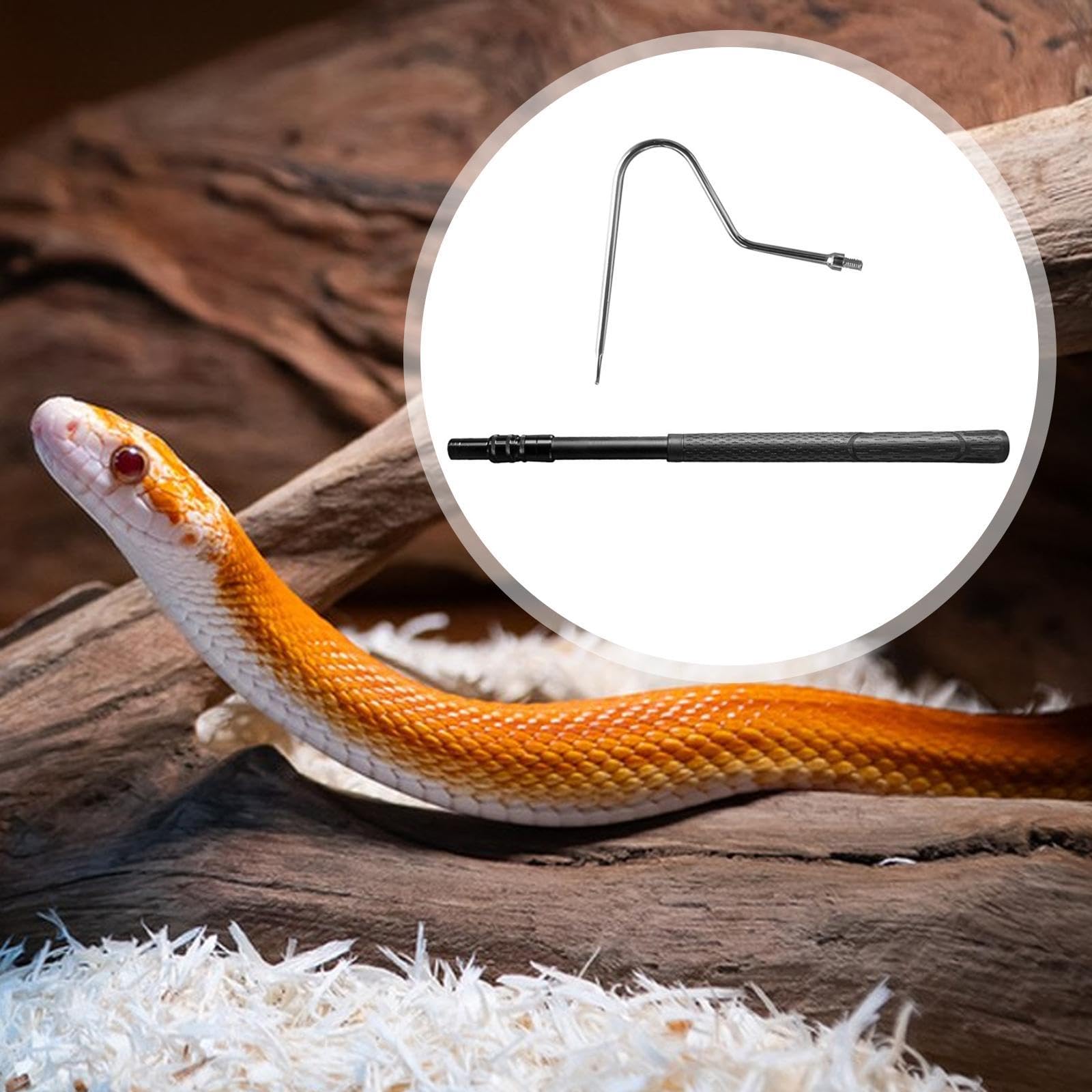 predolo Herramienta de Manejo de Gancho para Serpientes para Atrapar, Controlar O Mover, Gancho Ajustable Profesional Extensible para Reptiles, Atrapa Serpien