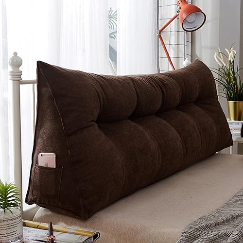 Miniatura 7 de QLBHSD Almohada triangular para cabecero, almohada de cuña de lectura, cojín de cabecero, almohada de respaldo para día, cama, litera, funda