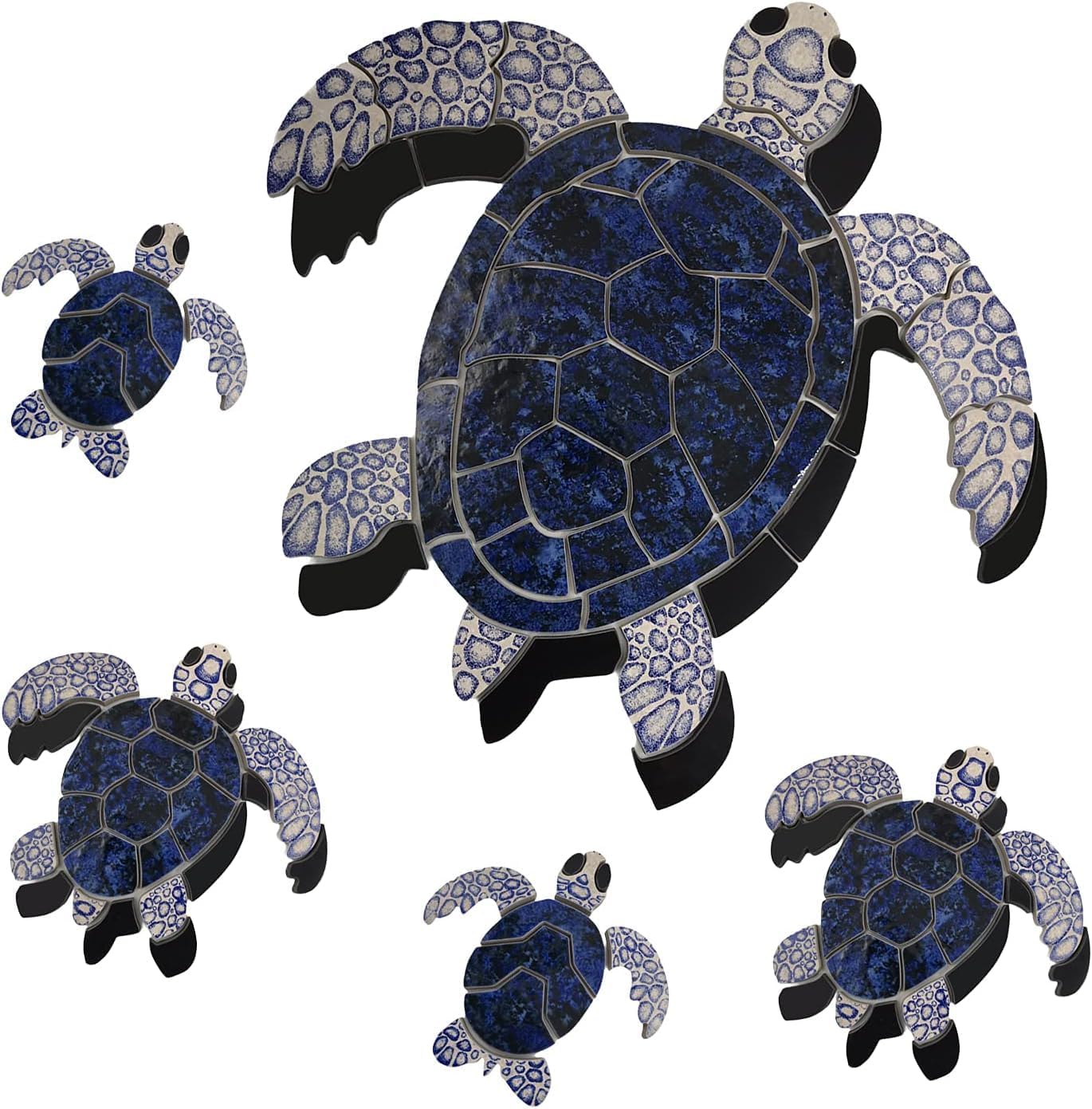 - Aquatic Custom Tile Blue Sea Turtle Group Porcelain Swimming Pool Mosaic