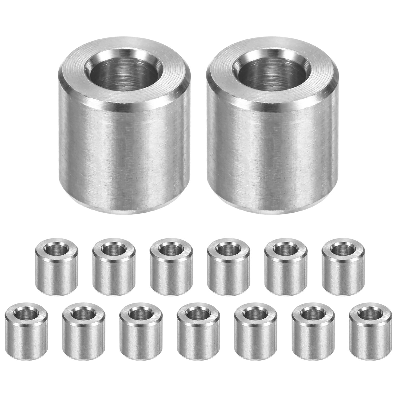 M METERXITY 15PCS M6 304 Stainless Steel Spacers 5mm ID x 10mm OD x 10mm l Metal Screw Standoff Bushing Plain Finish Round Spacer 304 Stainless Steel for Screws Bolts Silver