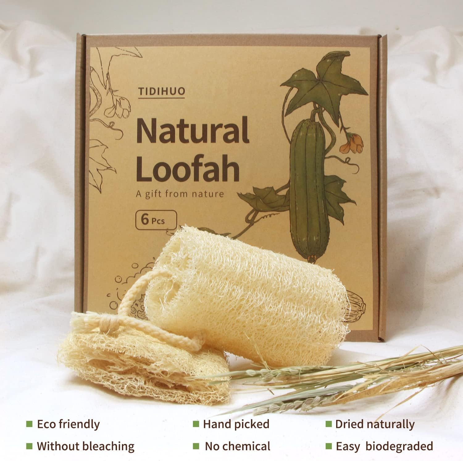 Natural Loofah Sponge Shower Luffa Exfoliating Body Scrubber Its Soft and Foam Get You Clean