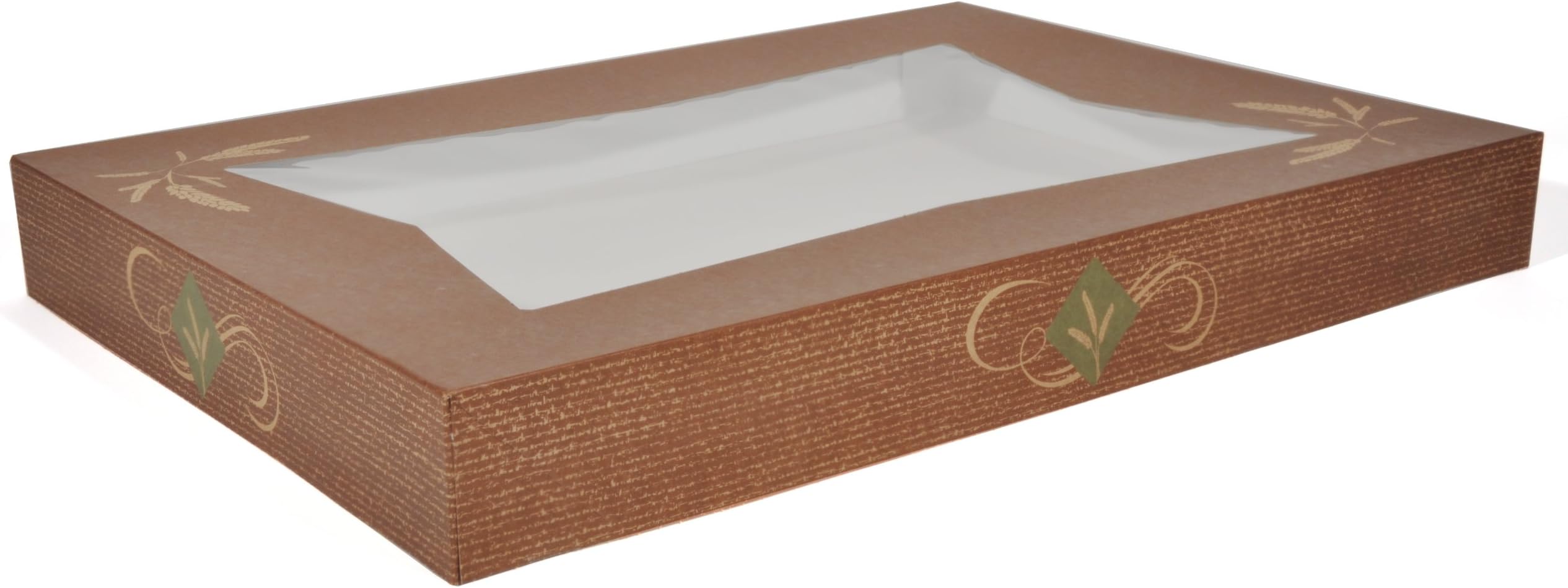 Southern Champion Tray 24256 Clay Coated Kraft Paperboard Hearthstone Window Bakery Box Top, 26-1/2" Length x 18-5/8" Width x 3" Height, Fits Bottom #1190 and #1192 (Case of 50)