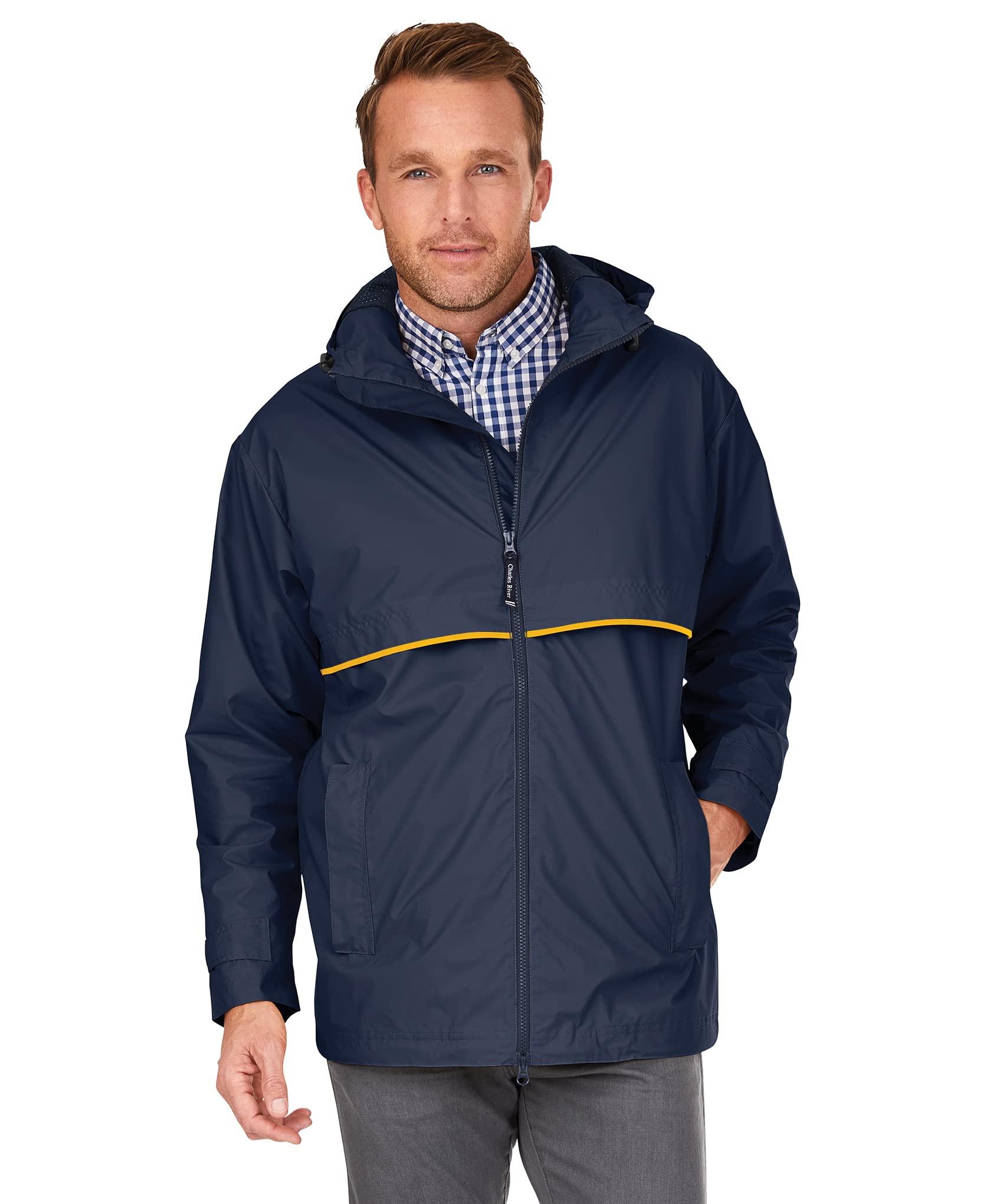 Charles River Men's New Englander Waterproof Rain Jacket (Reg &amp; Ext Sizes)