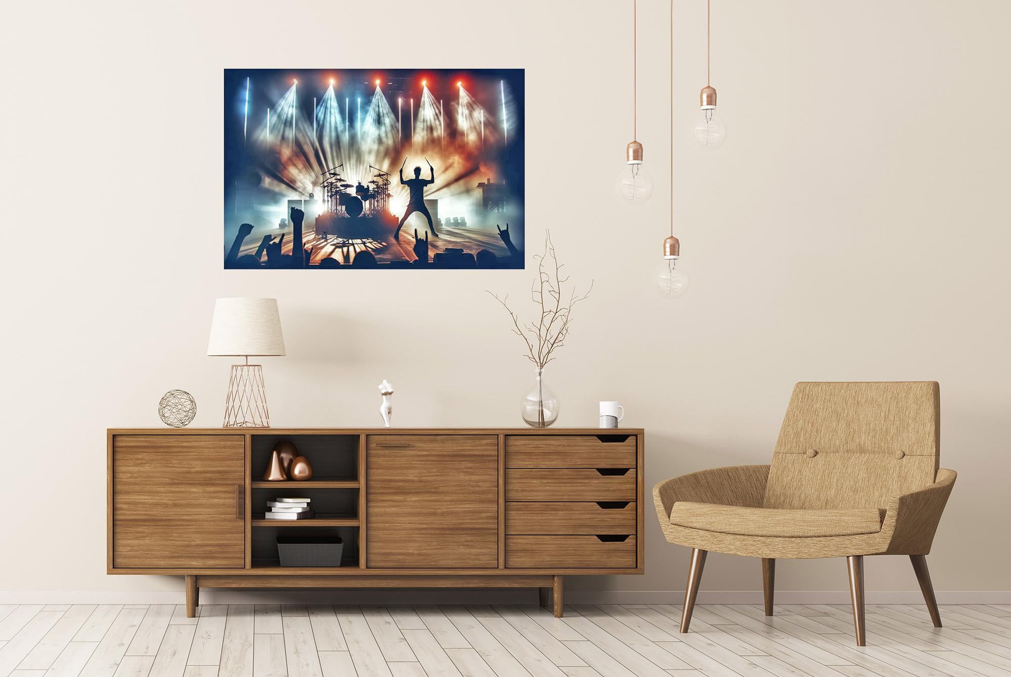 islandburner Prime XXL - Poster a forma di batterista sul palco dei concerti, stampa fotografica
