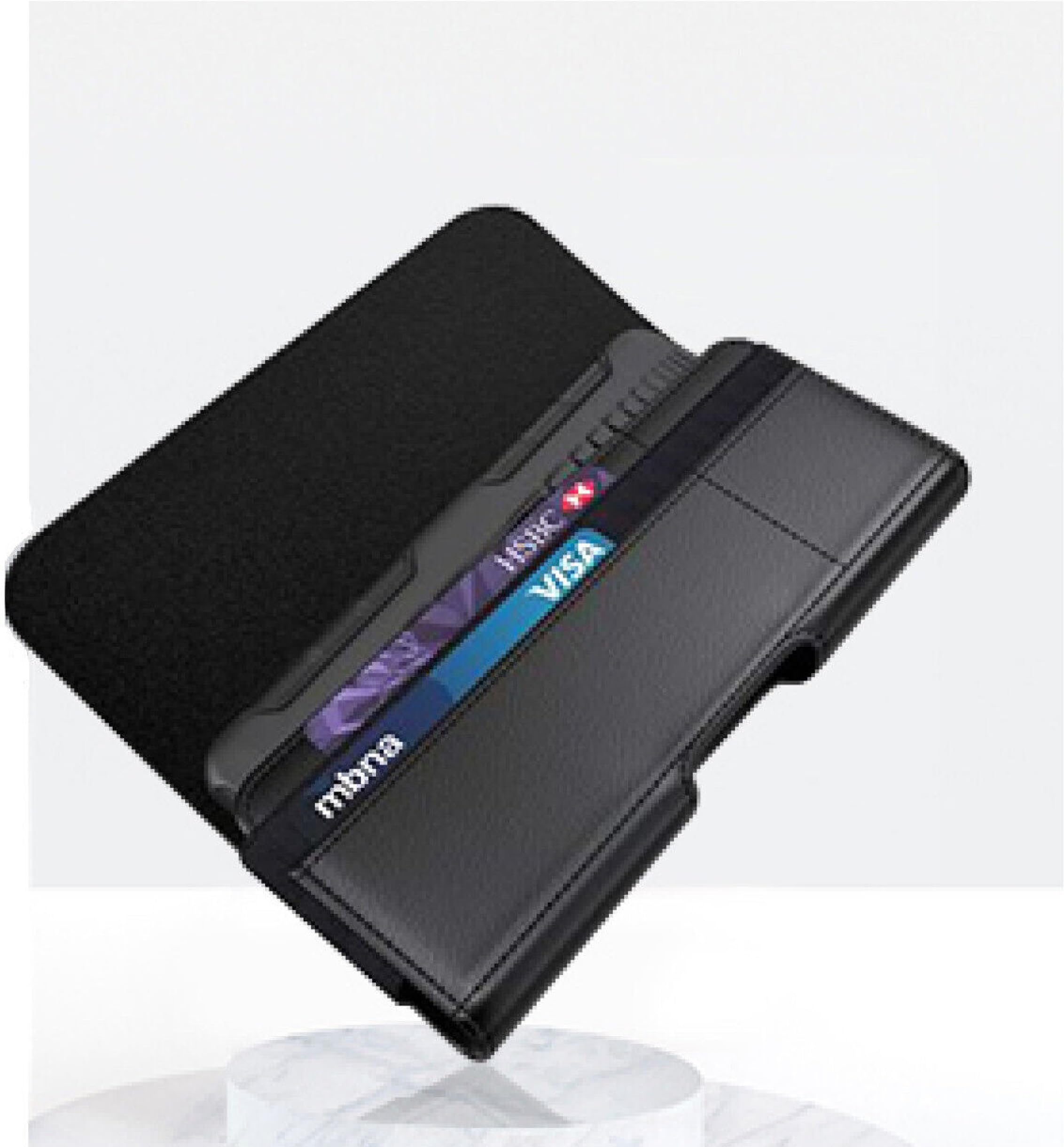 ExtremeCases T-Mobile REVVL 7 PRO 5G Belt Clip Credit Card Black Large Pouch Case Phone Cover + Extreme Band, Revvl7Pro-Pouch.7.0CC