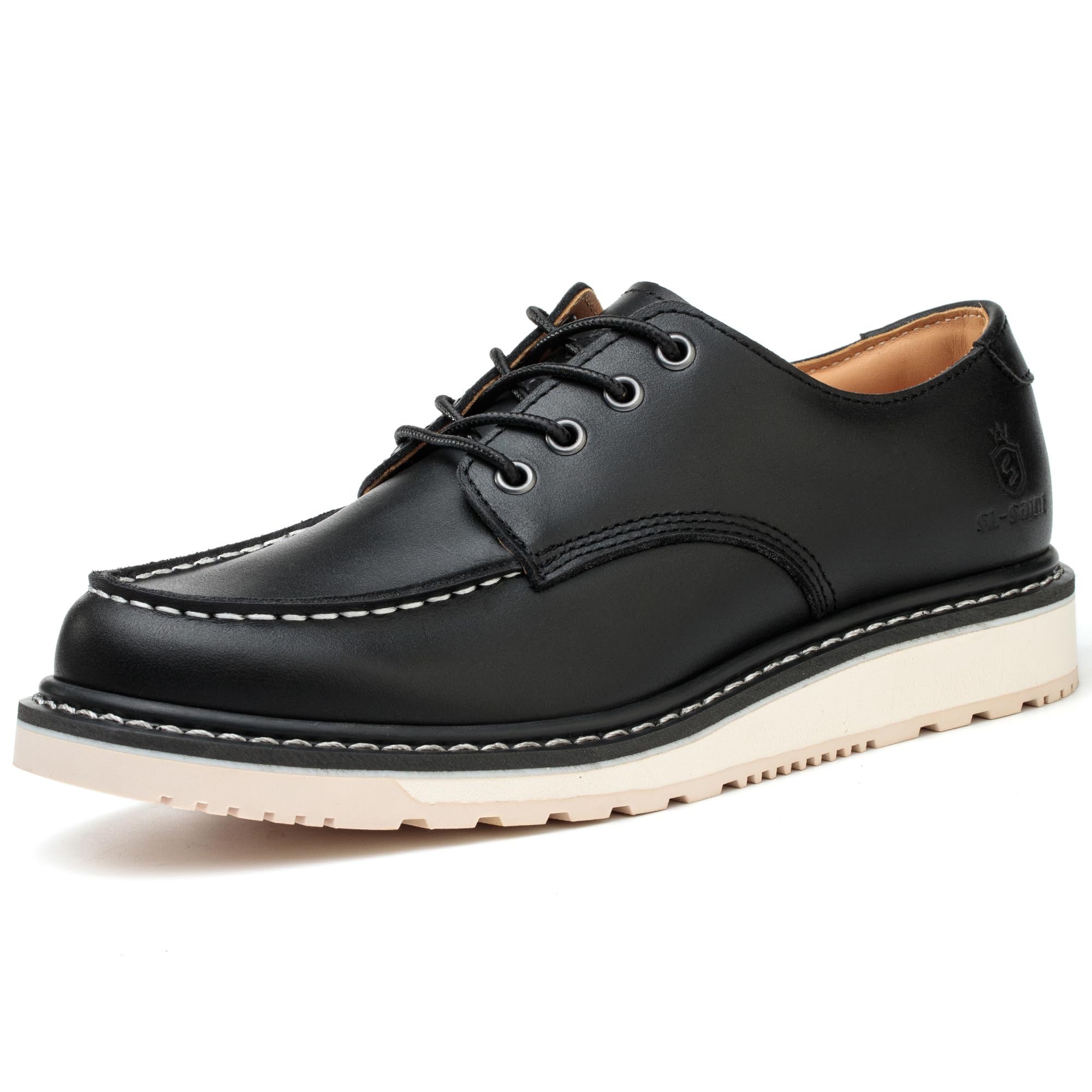SL-Saint Handgefertigte Herren Soft Moc Toe Lace Up Stylish Stiefel Classic Genuine Goodyear Welted Top Cowhide Schuhe
