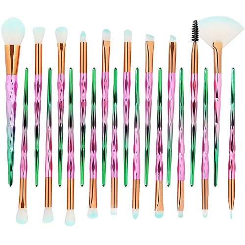 MELADY Conjunto de brochas de maquillaje, 20 piezas, multifuncionales, para polvo cosmético, base, sombra de ojos, delineador de ojos, labios, MELADY Conjunto de brochas de maquillaje, 20 piezas, multifuncionales, para polvo cosmético, base, sombra de ojos, delineador de ojos, labios,