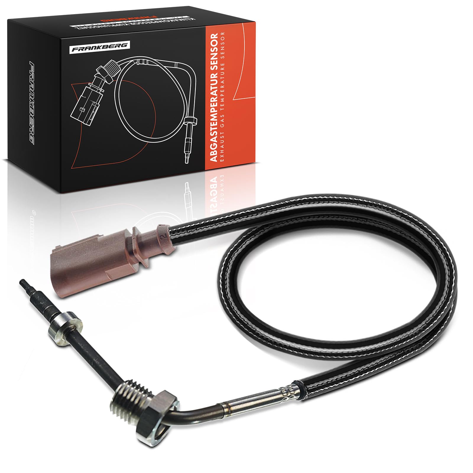 Frankberg Sensore temperatura gas di scarico 2-Poli Compatibile con Golf V Variantee 1K5 O.c.t.a.v.i.a II Combi 1Z5 Superb II Station Wagon 3T5 Golf V 1K1 T.o.u.r.a.n 1T1 1T2 7451935
