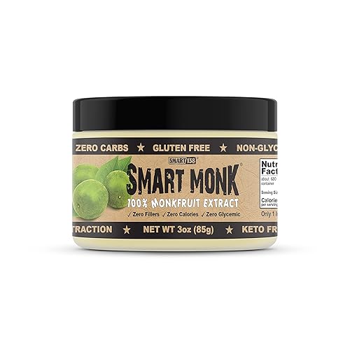 Smart Monk - Extracto 100 de fruta de monje no glucĂ©mico cero calorĂas edulcorante de fruta de monje sin azĂşcar 3 onzas 300oz Smart Monk - Extracto 100 de fruta de monje no glucĂ©mico cero calorĂas edulcorante de fruta de monje sin azĂşcar 3 onzas 300oz