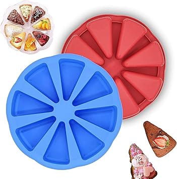 Silicone 8 Triangle Cavity Silicone Portion Cake Pan Scottish Scone & Cornbread Pan Slices Pastry Pan Pizza Slices Pan- Random Color 1 Pcs