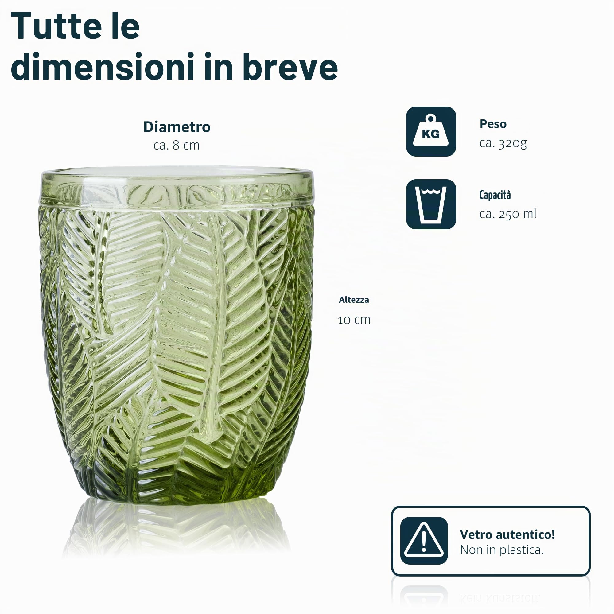 Norqvist Set di bicchieri colorati – Set di bicchieri da acqua colorati – Set da 6 bicchieri da succo – 250 ml – lavabile in lavastoviglie – design moderno con motivi