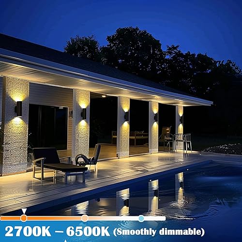 Miniatura 5 de Lámparas de pared RGB para exteriores, accesorios de iluminación exterior de cilindro inteligente, montaje en pared, aplique de pared que cambia de