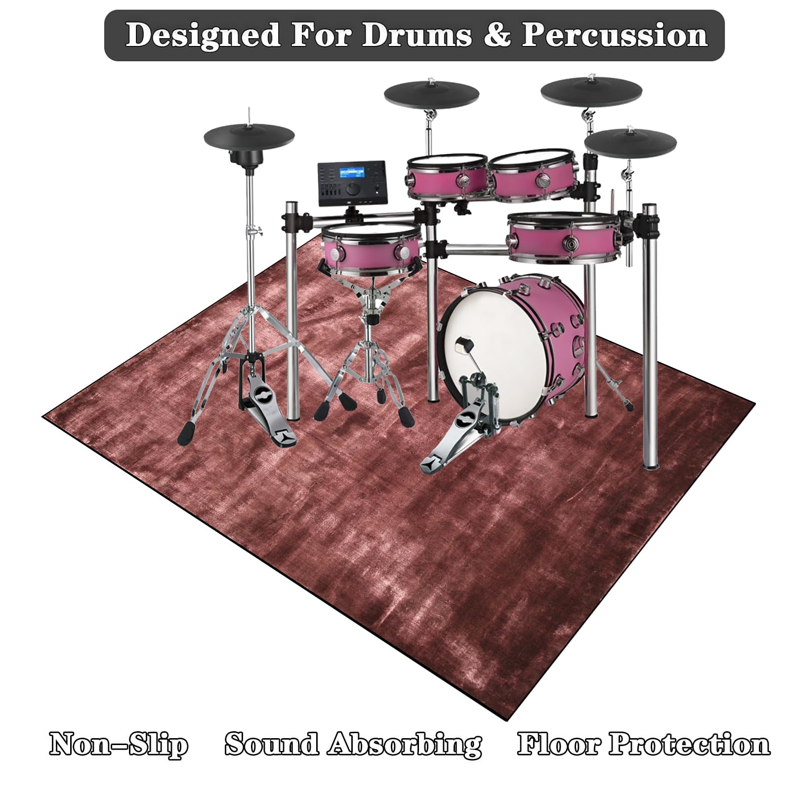 Tappeto Per Batteria 200x160 Cm - Antiscivolo, Fonoassorbente, Per Batterie Acustiche Ed Elettroniche - Foto 10