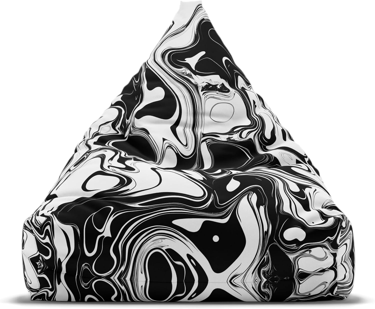 Black and White Bean Bag Chair Cover | Abstract Geometric Pattern, Modern Minimalist Home Decor, Cozy Lounge