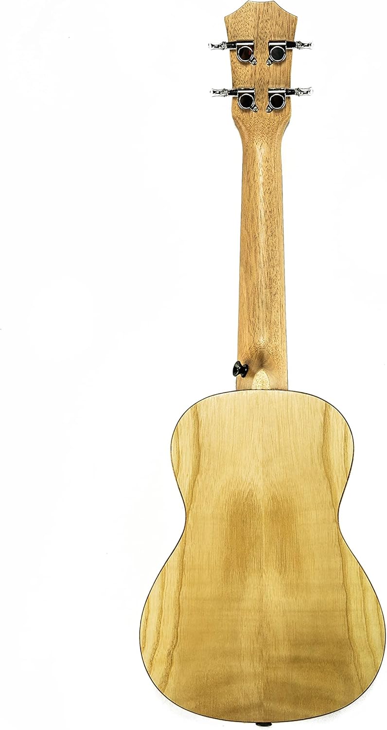 Barcelona Solid Top Ash Wood Concert Ukulele Bundle with Gig Bag, Tuner, Stand, Strap, Austin Bazaar Instructional DVD, and Polishing Cloth