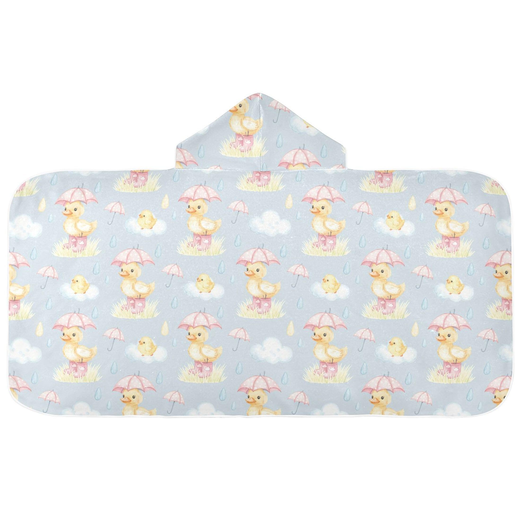 Fuauuyl Cartoon Duck Hooded Baby Bath Towel Soft & Breathable Towel for Newborns Infants Toddlers, Nursery Essential