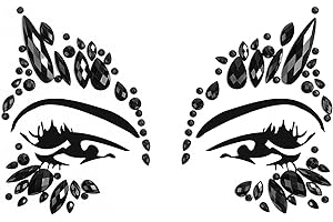 Black Face Crystals: Transform Your Look with Adhesive Rhinestone Stickers