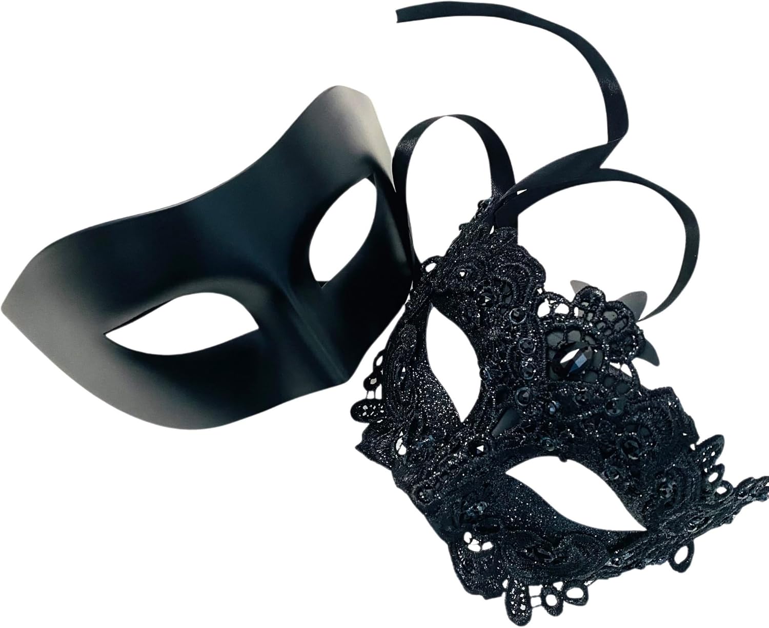MASQ Brocade Lace Masquerade Ball Mask Pair Burlesque Mardi Gras Birthday Prom Wedding Party