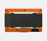 Ridge Portefeuille pour hommes - Slim Minimalist Compact Wallet et Porte-cartes, RFID Portefeuilles de poche avant protégés pour hommes avec sangle intégrée en espèces (Basecamp Orange)