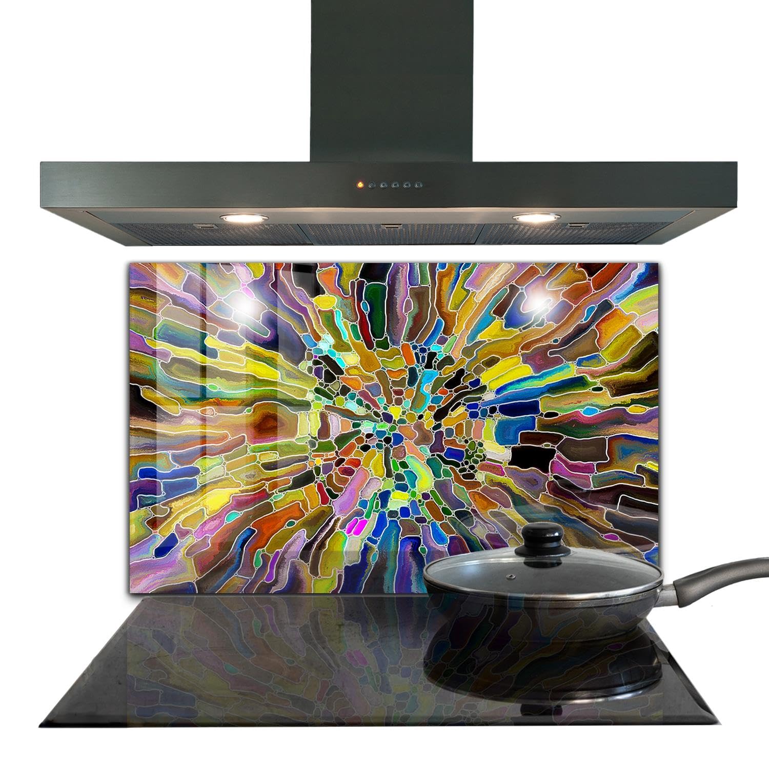Panneau de cuisine en verre trempé 100x70 cm haute résistance