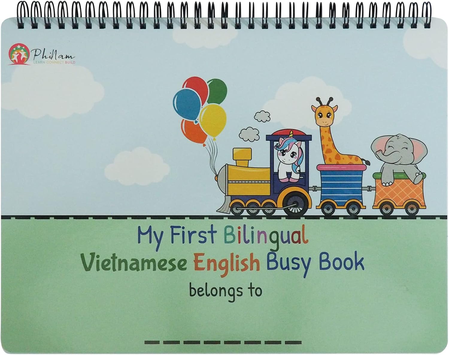 Toddler Activity Busy Book (Assembled, Ready to Ship, Ready to Play!) (Bilingual Vietnamese English)