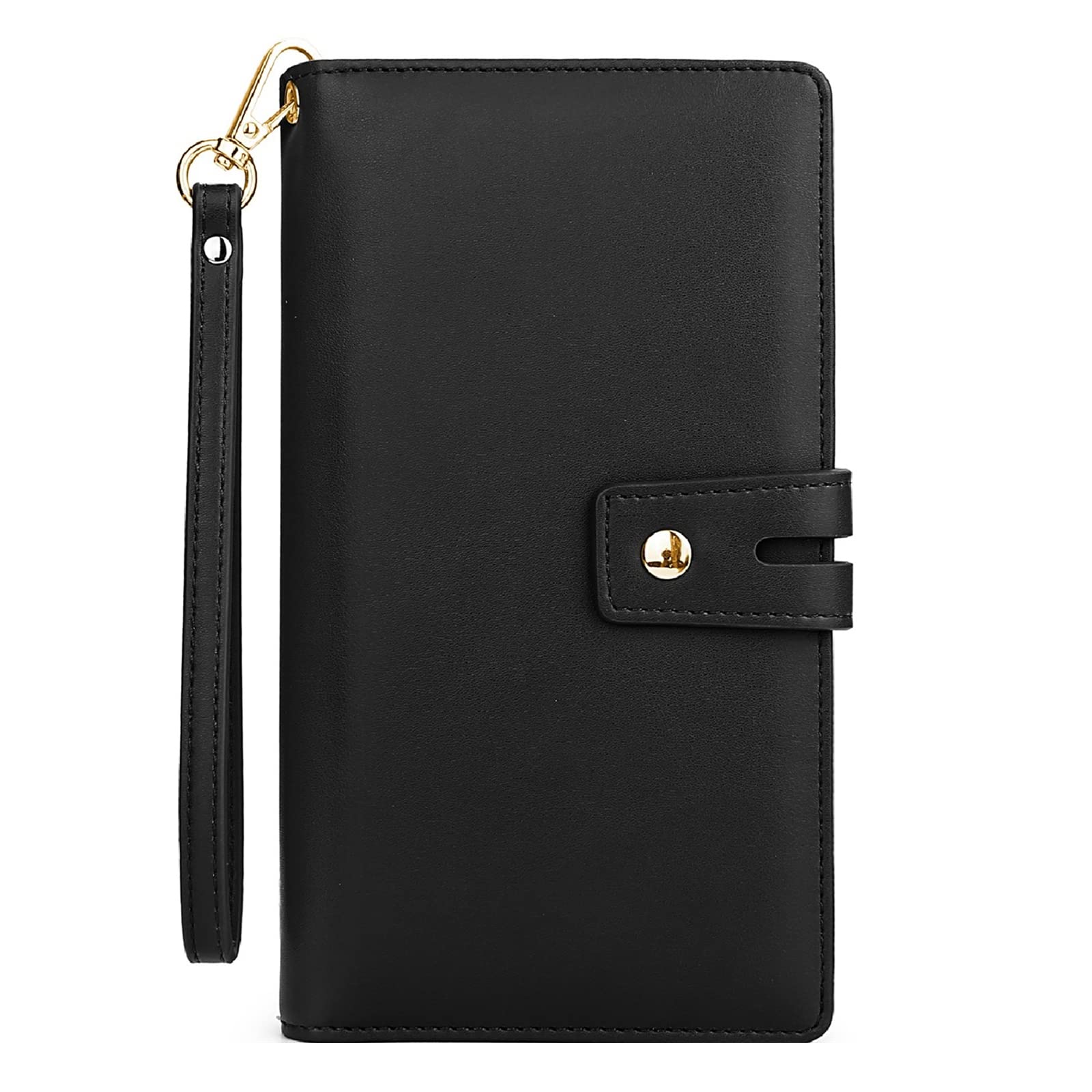 Uromee Wallet Women Vegan LeatherLarge Ladies Card Wristlet Purse Clutch Detachable Checkbook Holder