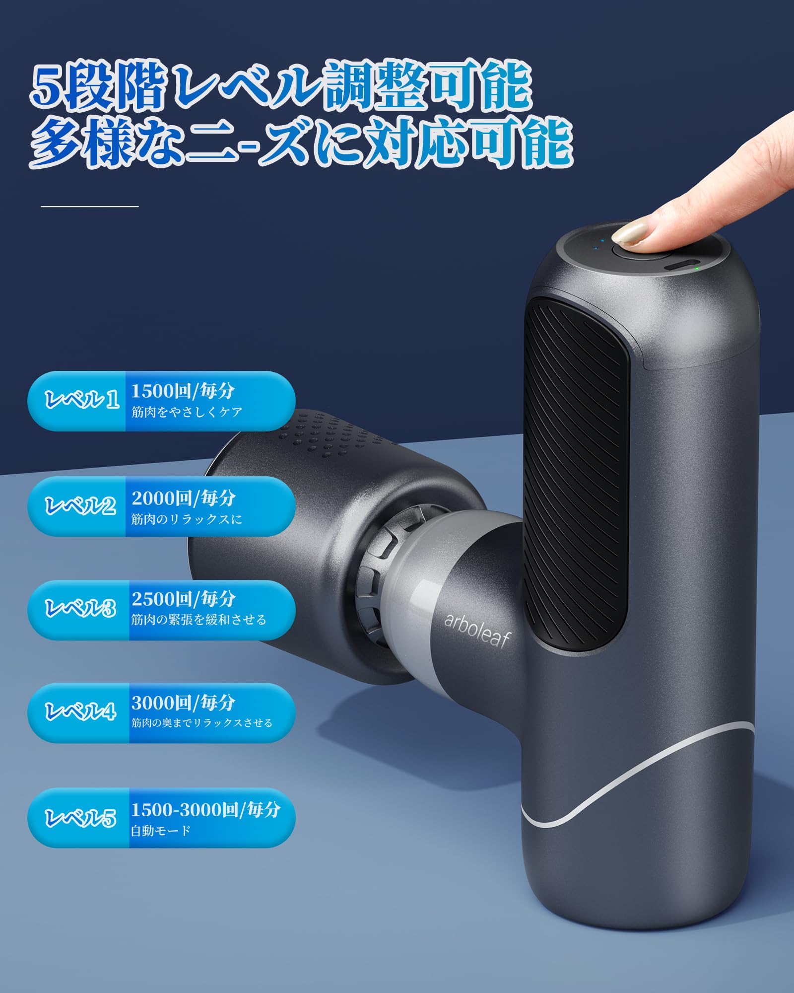 Amazon | arboleaf 筋膜リリースガン ハンディガン MINI 温冷機能付き