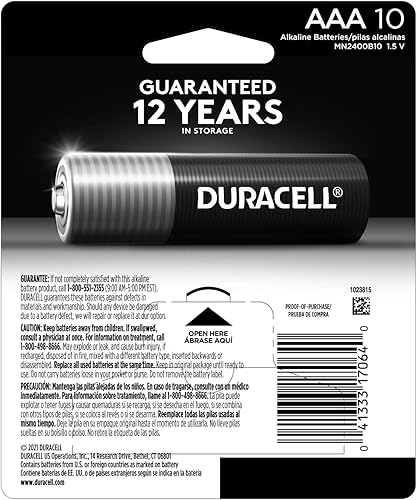 Miniatura 2 de Duracell Coppertop - Pilas AAA con ingredientes Power Boost, paquete de 10 baterías triple A con energía de larga duración, batería alcalina AAA