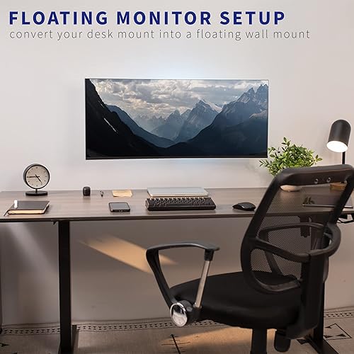 Miniatura 4 de VIVO Soporte de poste de conversión de montaje en pared, para brazos de montaje de monitor simple o doble, estándar de 1-3/8 pulgadas de diámetro,