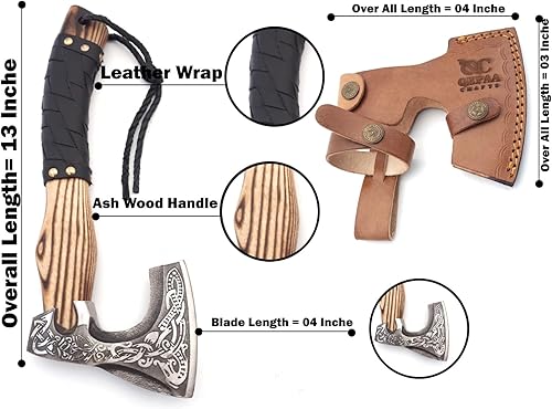 Miniatura 2 de QEPAA CRAFTS Hacha vikinga, hacha, hacha vikinga, hacha barbuda, hacha de batalla, hacha de forja de mano, regalo de cumpleaños para él (hacha