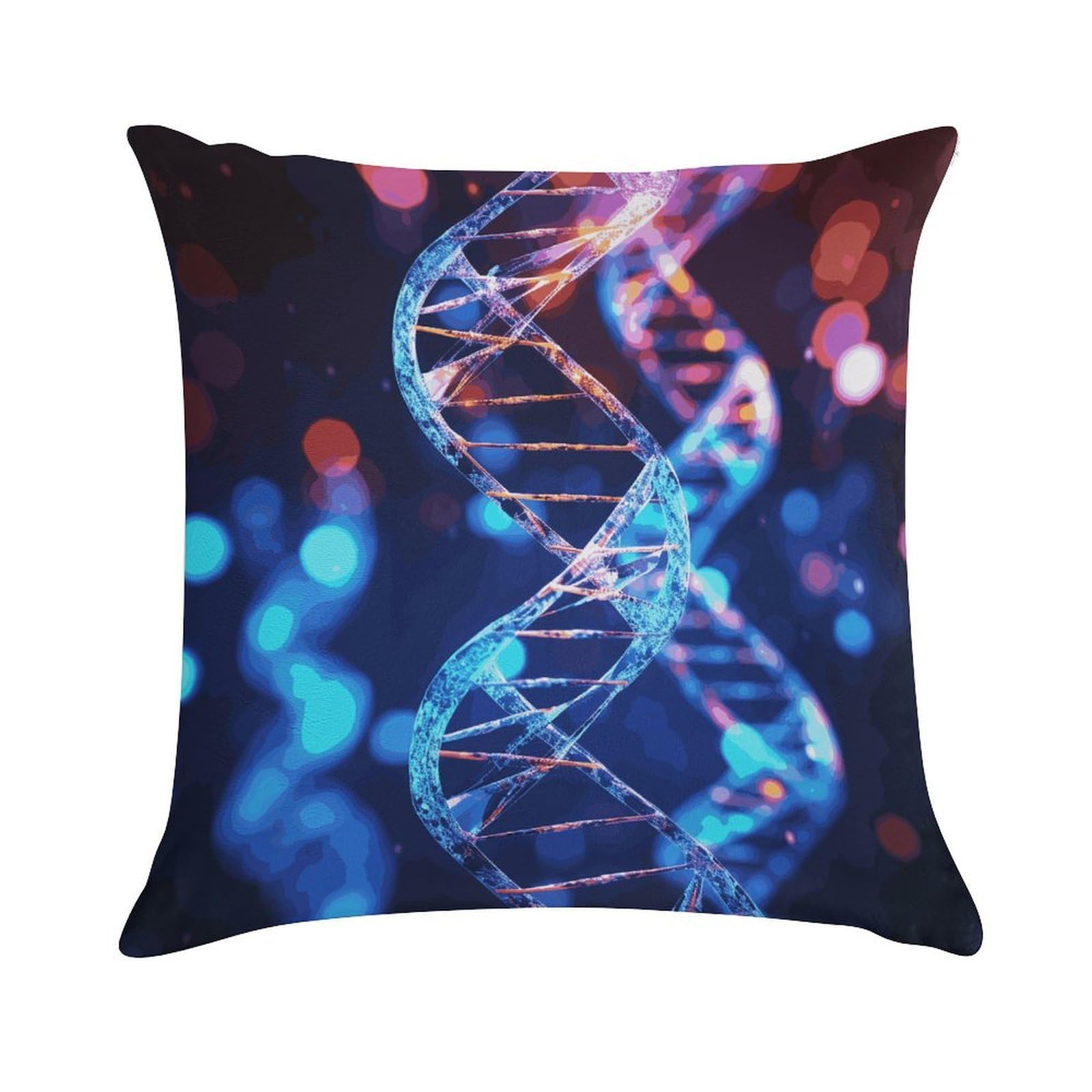MUSM Plush Decorative DNA Genetic Helix Throw Pillow Covers Square Cushion Cases Personalized Pillowcase with Zipper Soft Lumbar Pillow Shells Luxury Cozy Pillows Shams Decoration