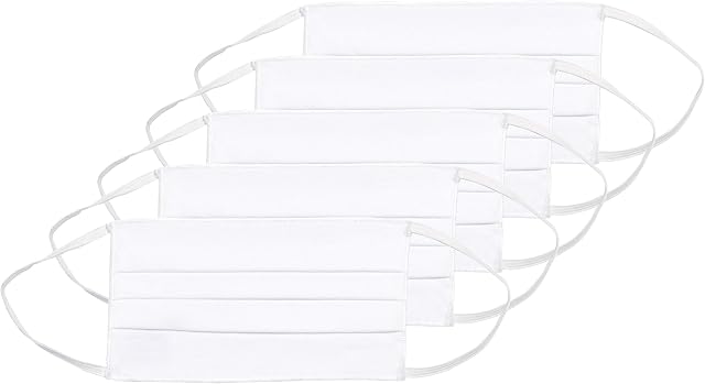 Pleated Adult Face Mask Elastic 5 Pack, Adult Elastic Mask