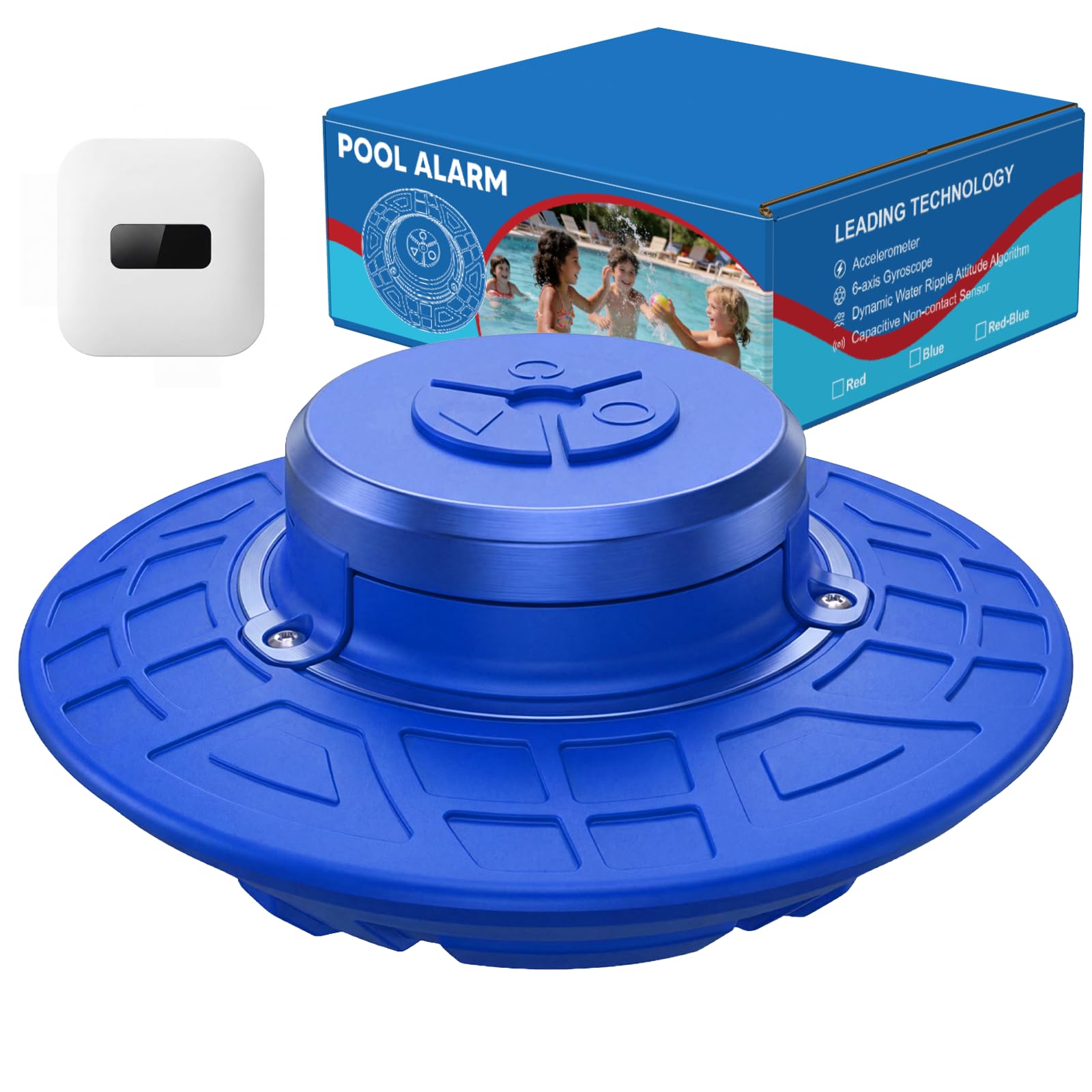 Pool Alarm, Floating Safety Alarm for Inground & Above Ground Pools, 110dB Siren IP68 Waterproof, Smart Wave-Sensing Prevents False Alerts, 262ft Wireless Range, Kids & Pets Safety (Blue)