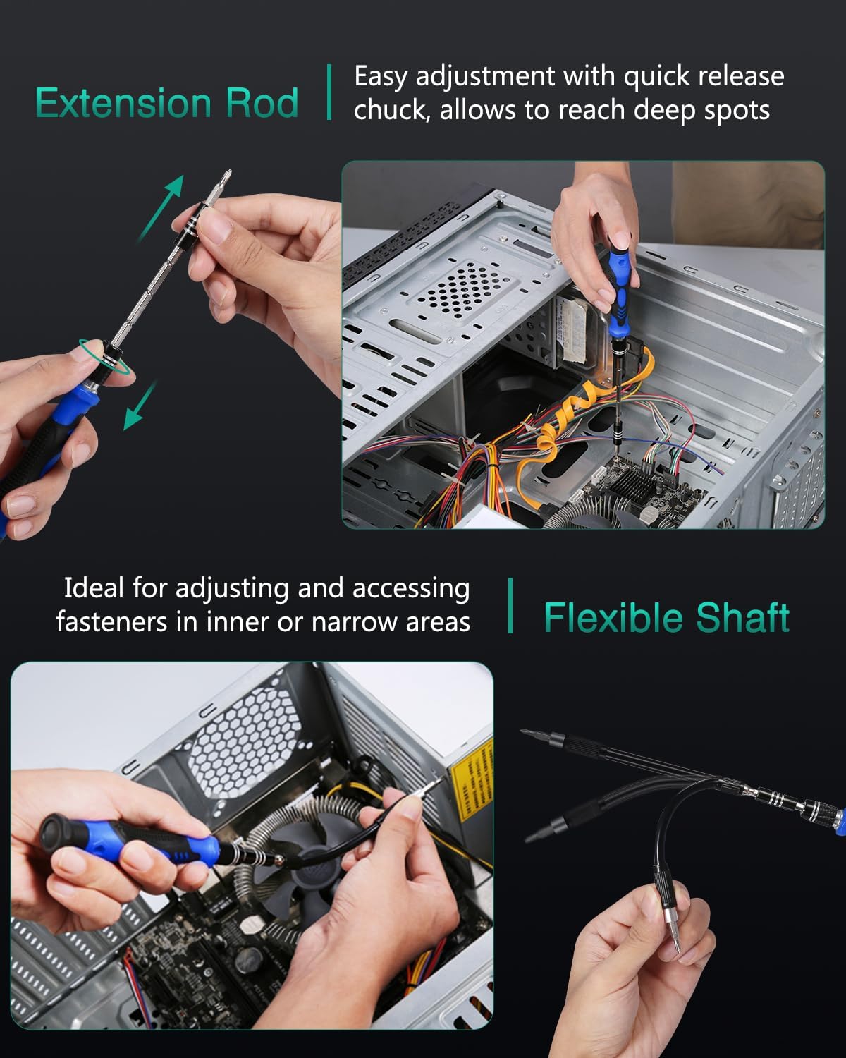 ORIA Precision Screwdriver Set, 142 in 1 Magnetic Screwdriver Kit with 120 Screwdrivers Bits, Computer Laptop Electronics Repair Tool Kit for SmartPhone, Laptop, Watches, MacBook, Tablet, Game Console