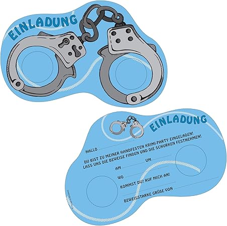 Dekosass Lot De 6 Cartes D Invitation Pour Anniversaire D Enfant Et Fete A Theme Avec Menottes Motif Police Dekospass Amazon Fr Jeux Et Jouets Dekosass Lot De 6 Cartes D Invitation Pour Anniversaire D Enfant Et Fete A Theme Avec Menottes Motif Police Dekospass Amazon Fr Jeux Et Jouets