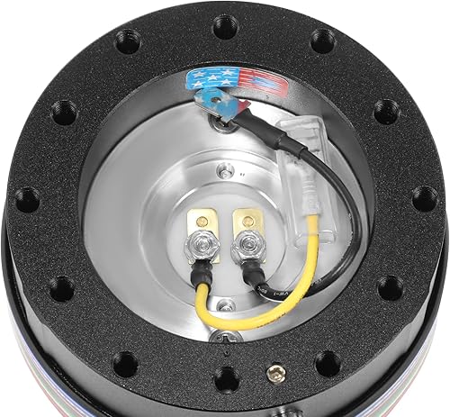 Vista 33 de NRG Innovations Gen 2.0 Adaptador de liberación rápida para volante de 6 orificios con pernos de montaje, liberación rápida - cuerpo negro/anillo