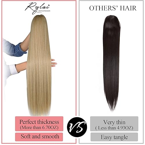 Miniatura 3 de Extensión de cola de caballo de 30 pulgadas de pelo largo lacio sintético, liso y suave, cola de caballo alta con clip de peine