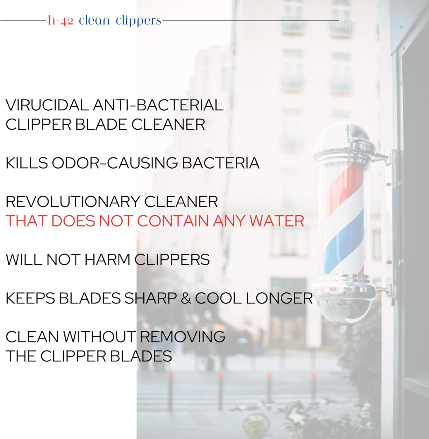 H-42 Clipper Blade Cleaner – Waterless Clipper Cleaner for Barbers, Anti-Rust Formula for Clippers and Trimmers, Cleans and Cools Blades, 32oz Bottle Refill (Pack of 1)