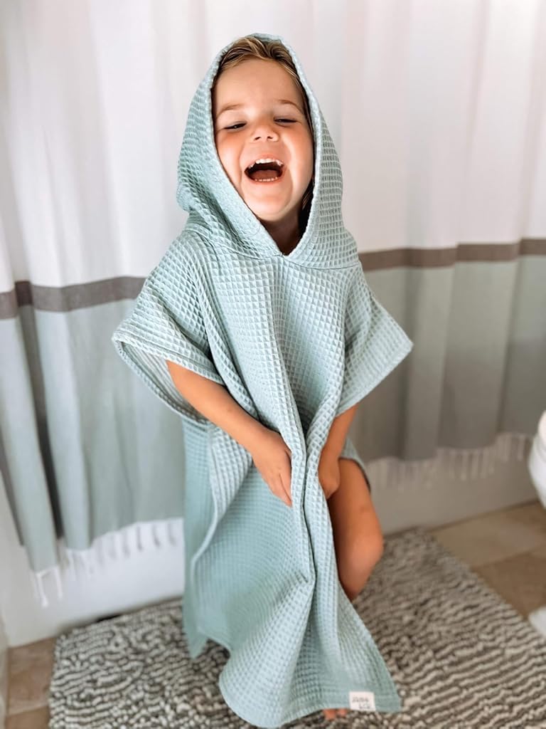 Hooded Poncho Towel in Fog – Jade&Kai Co.
