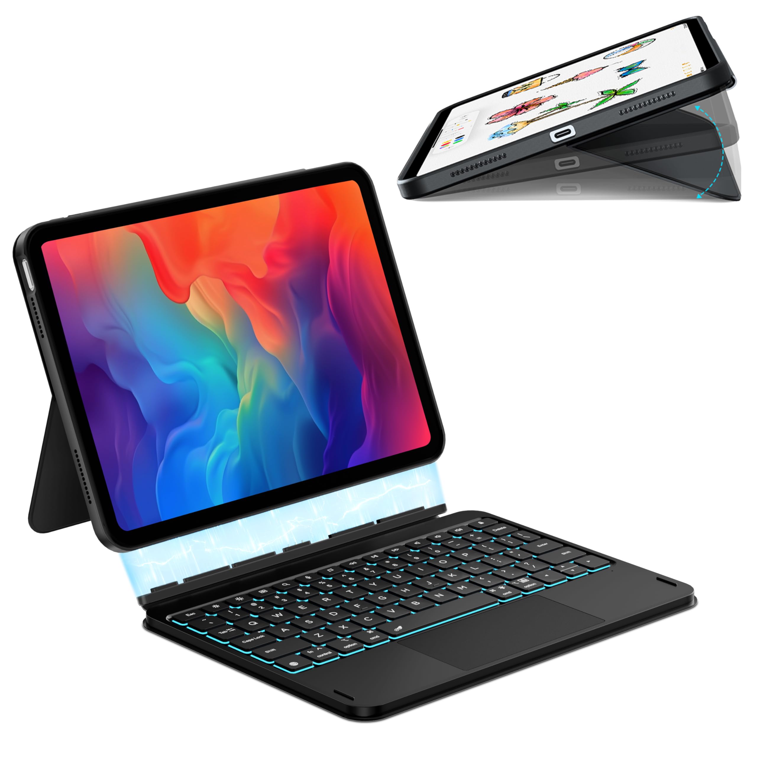 Amazon.com: ORDA Detachable Keyboard Folio for iPad A16 Case with