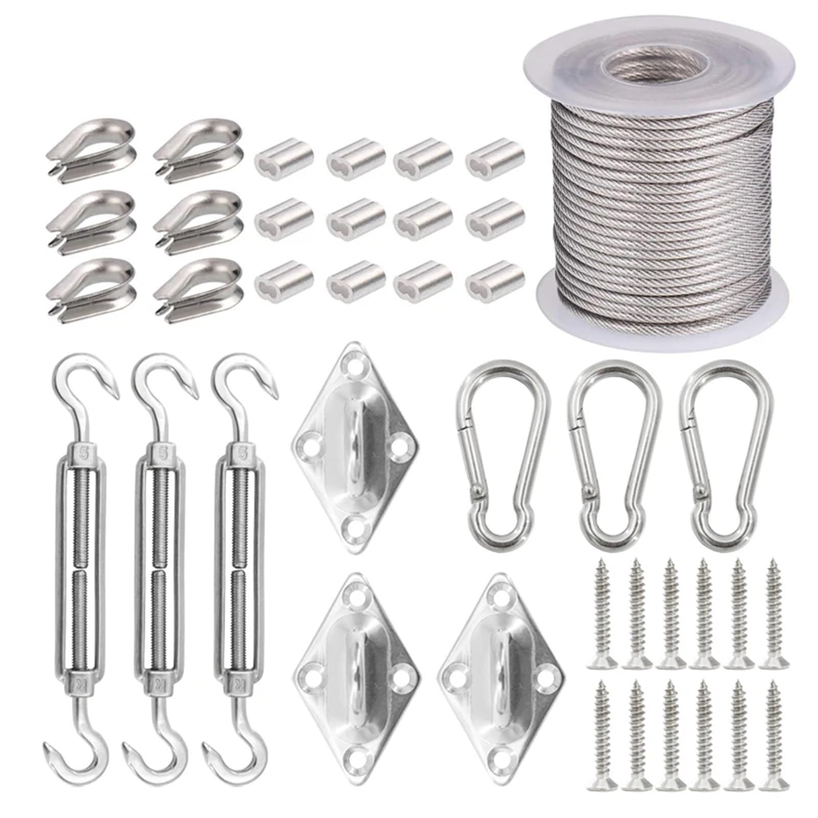 Kit de cable de acero anti-caídas con tornillos para metálica